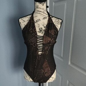 Mossimo Supply Co. Black Crochet One Piece